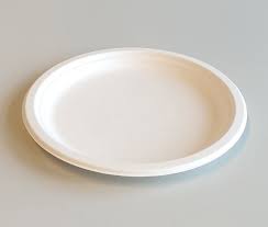 Teller weiss aus Bagasse 26cm, Packung à 50Stk.